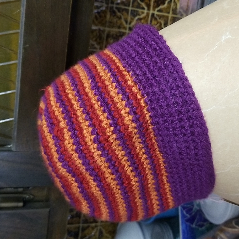 Handmade crocheted hat.